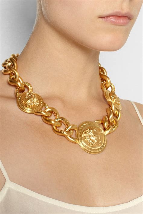 versace pendant necklace|versace necklace real.